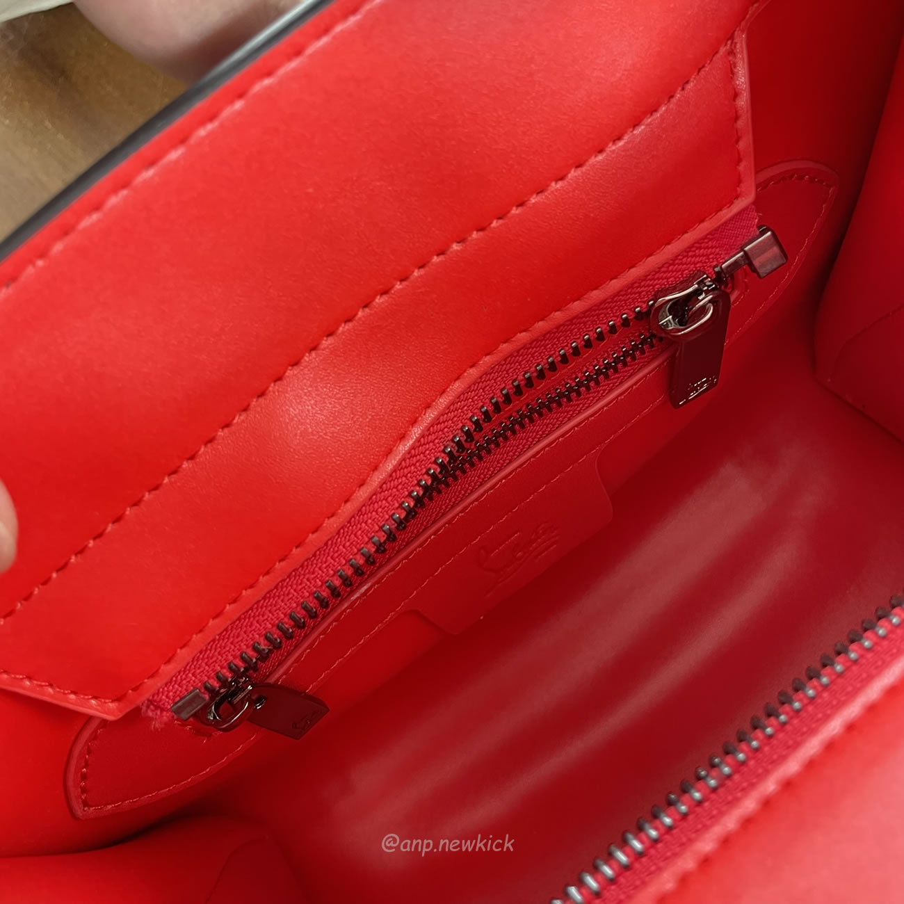 Christian Louboutin Black Red Leather Mini Studded Paloma Tote (8) - www.newkick.vip